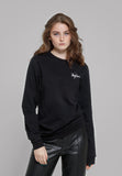 BLACK lightweight embroidery unisex sweatshirt