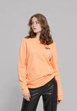 melon orange lightweight embroidery unisex sweatshirt