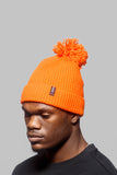 Orange unisex knitted Pom Pom beanie
